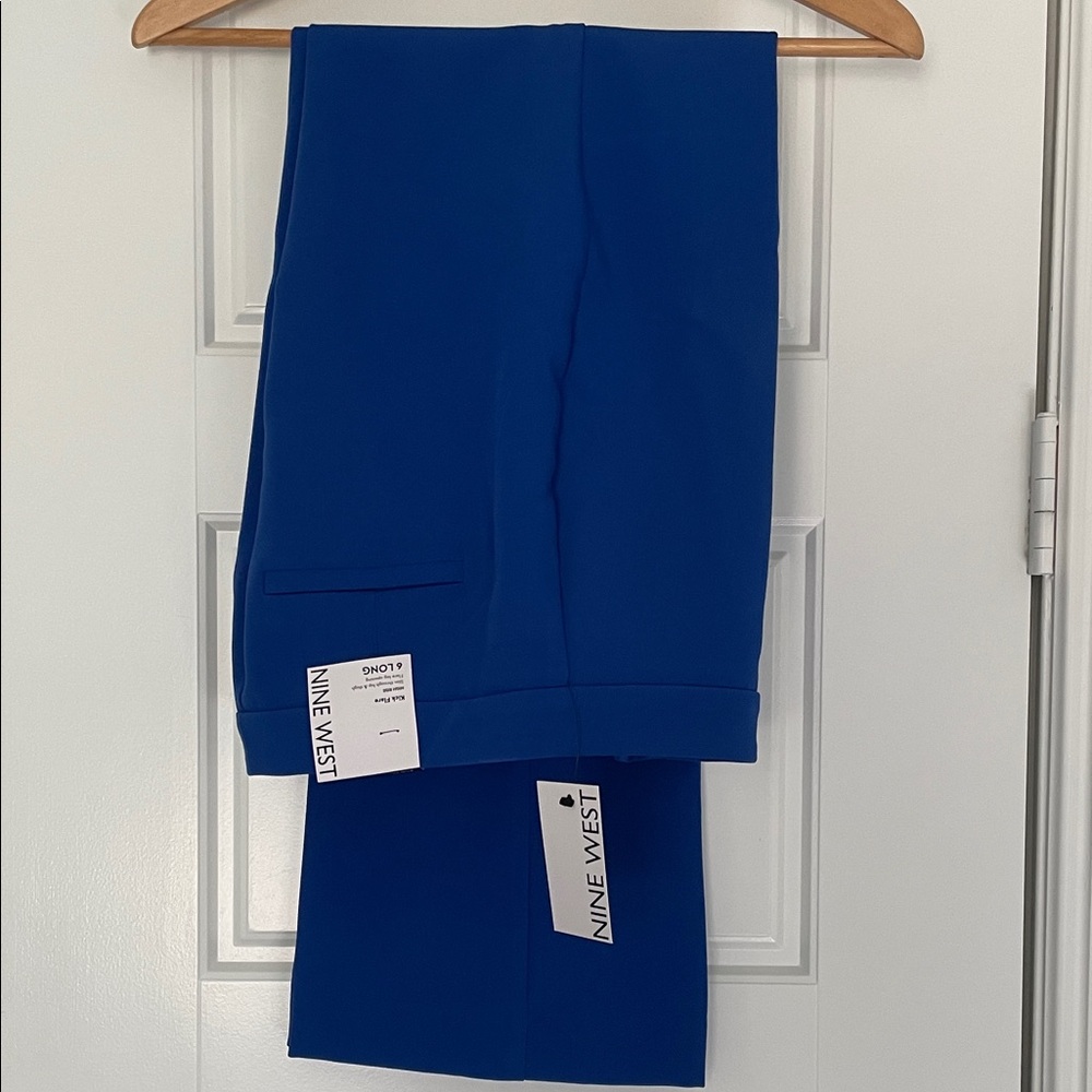 Nine West Royal Blue Trousers Kick Flare long, Size 6